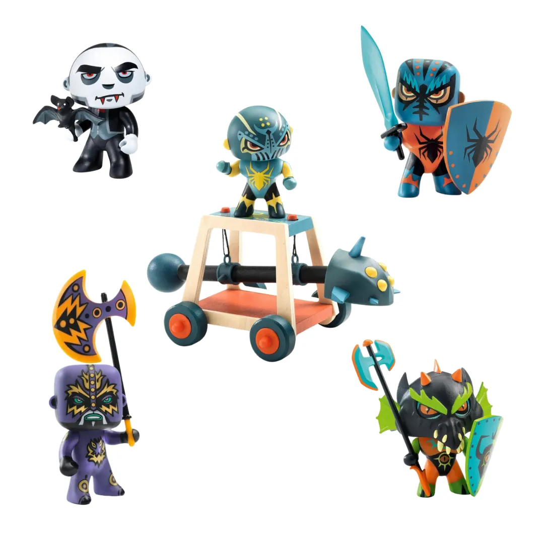 Großes Set Arty Toys - Ritter Spider attack & Flameo & Drack & Spider & Draculum